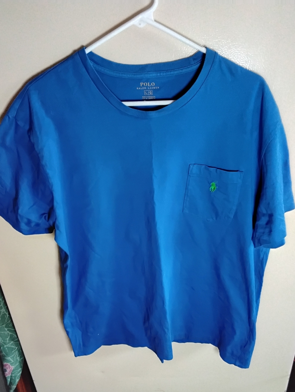 Polo Ralph Lauren Blue Classic Fit Jersey Short Sleeve Pocket T-shirt Size Large